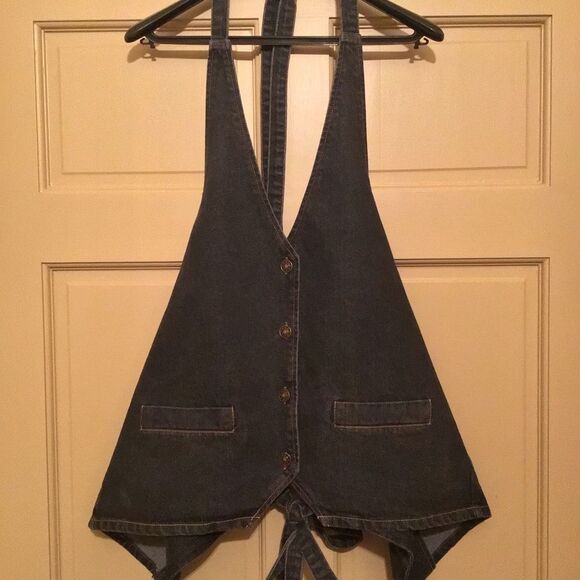 Lioness Black Denim Hills Halter Top L-Xl - Picture 5 of 8